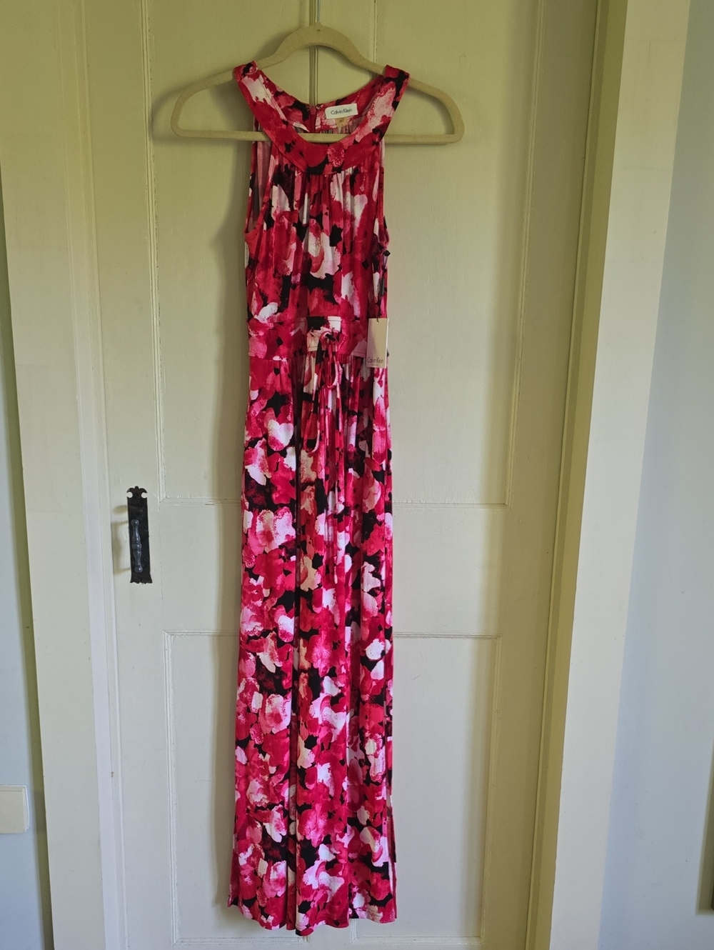 Calvin Klein Red and Black Floral Dress